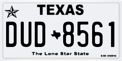 TX license plate DUD8561