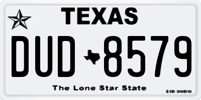 TX license plate DUD8579