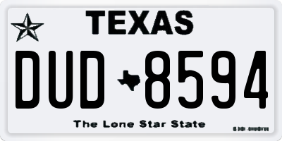 TX license plate DUD8594