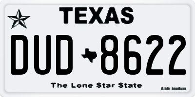 TX license plate DUD8622