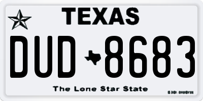 TX license plate DUD8683