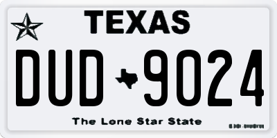 TX license plate DUD9024