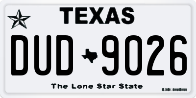 TX license plate DUD9026