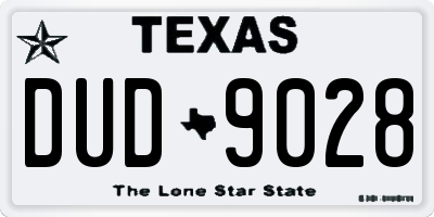 TX license plate DUD9028
