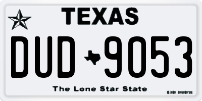 TX license plate DUD9053