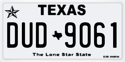 TX license plate DUD9061