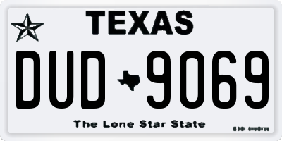 TX license plate DUD9069