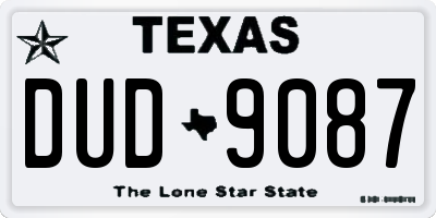 TX license plate DUD9087