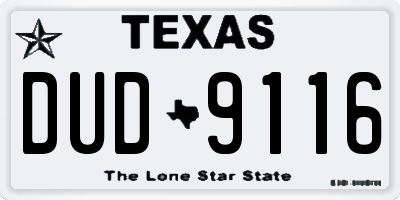 TX license plate DUD9116