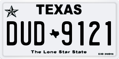 TX license plate DUD9121