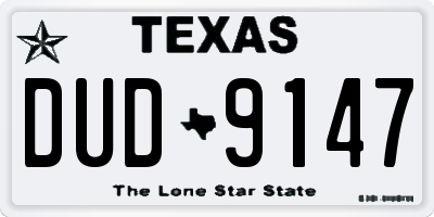 TX license plate DUD9147