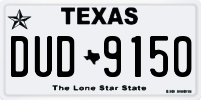 TX license plate DUD9150