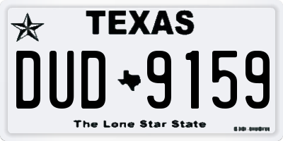 TX license plate DUD9159