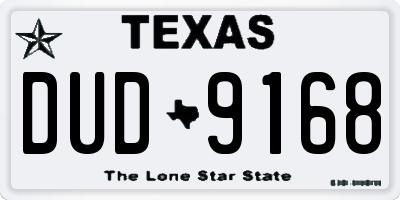 TX license plate DUD9168