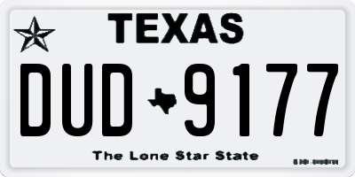 TX license plate DUD9177