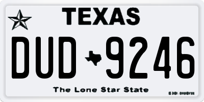 TX license plate DUD9246