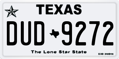 TX license plate DUD9272