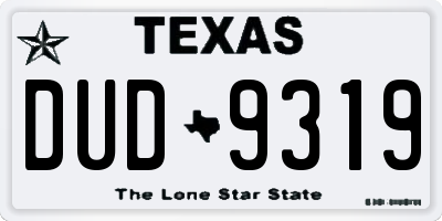 TX license plate DUD9319