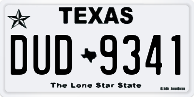 TX license plate DUD9341