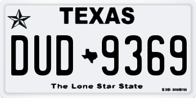 TX license plate DUD9369