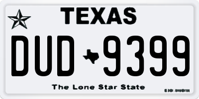 TX license plate DUD9399