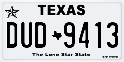 TX license plate DUD9413