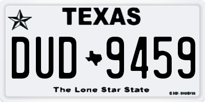 TX license plate DUD9459