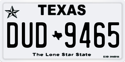 TX license plate DUD9465