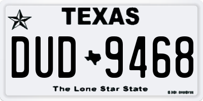 TX license plate DUD9468