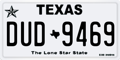 TX license plate DUD9469