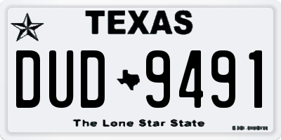 TX license plate DUD9491