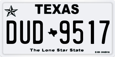 TX license plate DUD9517