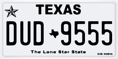 TX license plate DUD9555