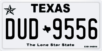 TX license plate DUD9556