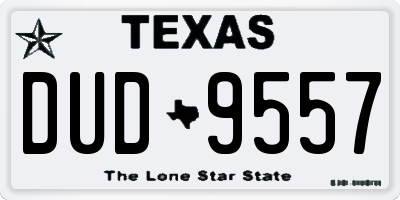 TX license plate DUD9557