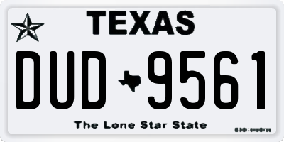 TX license plate DUD9561
