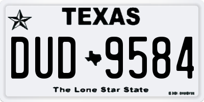 TX license plate DUD9584