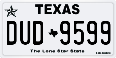 TX license plate DUD9599