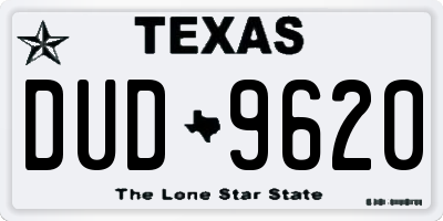 TX license plate DUD9620