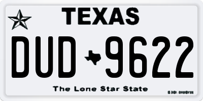 TX license plate DUD9622