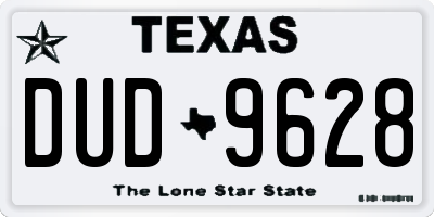 TX license plate DUD9628