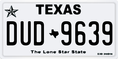 TX license plate DUD9639