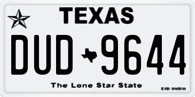 TX license plate DUD9644