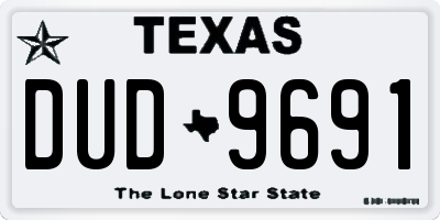 TX license plate DUD9691