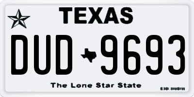 TX license plate DUD9693