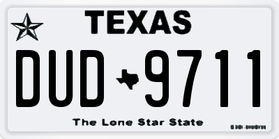 TX license plate DUD9711