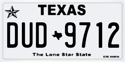 TX license plate DUD9712
