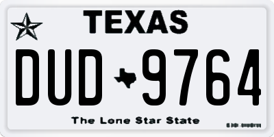 TX license plate DUD9764