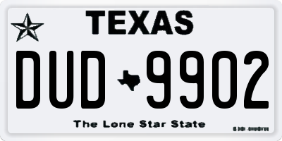 TX license plate DUD9902