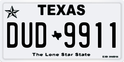 TX license plate DUD9911